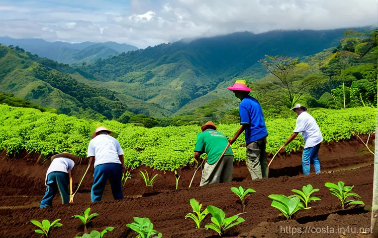 코스타리카 열대우림 보존 프로젝트 - **Lush Rainforest Biodiversity with Subtle Technology**: A vibrant, hyper-realistic depiction of a d...