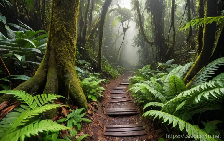 코스타리카 코르코바도 국립공원 - A captivating scene of wildlife observation within Corcovado National Park. A person, dressed in pra...