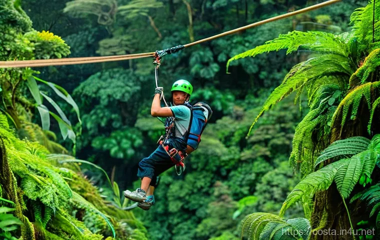 코스타리카 영화 촬영지 탐방 - **Arenal Volcano Hot Springs at Night:** A magical, serene night scene at the foot of the majestic A...