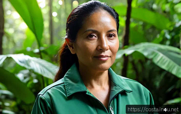코스타리카 유명 인물 리스트 - Photorealistic editorial-style portrait of a distinguished Costa Rican environmental leader, middle-...